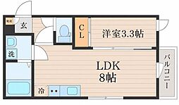 MAJIMUあすと長町 1LDKの間取図画像