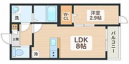 仮称)富沢南新築AP 1LDKの間取図画像