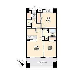 プライムアーバン長町一丁目 5階2LDKの間取り
