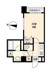 ガーネットヒルズ上杉 405 4階1Kの間取り