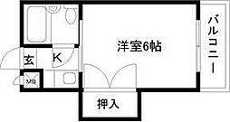 コーポ台原B 1階1Kの間取り