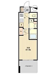 レジディア仙台上杉 14階1Kの間取り