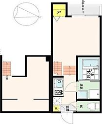 フラームシンフォニー 1階1Kの間取り