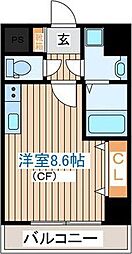 レジデンスREIWA支倉 5階ワンルームの間取り