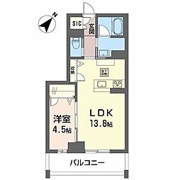 ＣＬＡＳＳＥＵＭ連坊II 3階1LDKの間取り