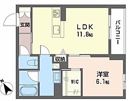 メゾンｒｕｅｂｒｉｌｌｅｒ 2階1LDKの間取り