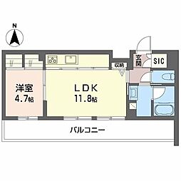Terrace米ケ袋 1LDKの間取図画像