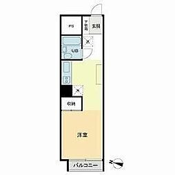 錦町チサンマンション 7階1Kの間取り