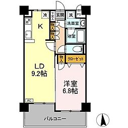 ガーデンハイツＡＩＨＡＲＡIII 4階1LDKの間取り