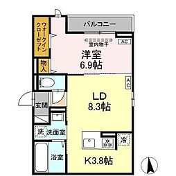 CLASSEUM仙台小田原　D棟 301 3階1LDKの間取り