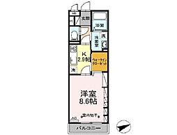 キャトルセゾン愛宕橋 3階1Kの間取り