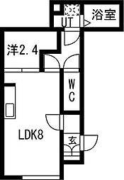 小田原8丁目新築アパート 1階1LDKの間取り