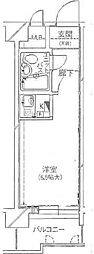 朝日プラザ五橋III 2階ワンルームの間取り