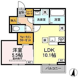 ベアーズマンション II 1LDKの間取図画像