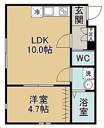 仮称八木山本町2丁目新築アパート 1階1LDKの間取り