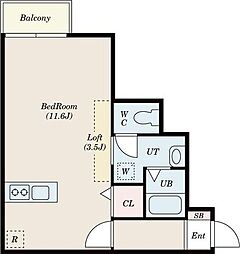 Serendip(セレンディップ) 205 2階ワンルームの間取り