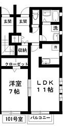 シエスタ 1LDKの間取図画像