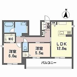 Ｃａｌｍｉｅｒ河原町 1階2LDKの間取り