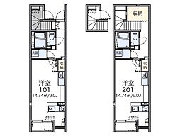 レオネクスト雷神II 2階ワンルームの間取り