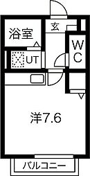 ソレイユE・II 2階ワンルームの間取り