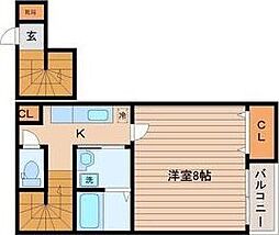 YUKISAI 2階1Kの間取り