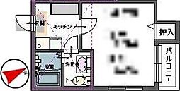 Claudia　愛宕橋 1階1Kの間取り