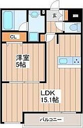 LUANA・AIR・RESIDENCE五橋 1LDKの間取図画像