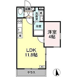 メゾン・ド・リアン 1LDKの間取図画像