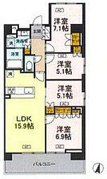 ロイヤルパークス仙台青葉通 12階4LDKの間取り