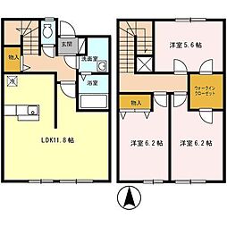 グランデ吹上 2階3LDKの間取り