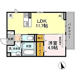 グランドール西勝山 1LDKの間取図画像