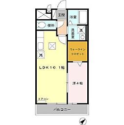 フラワータウン八木山 1LDKの間取図画像