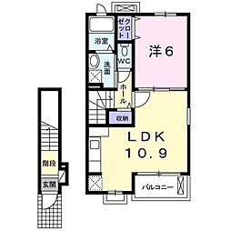 メゾン・ド・ソレイユ 1LDKの間取図画像