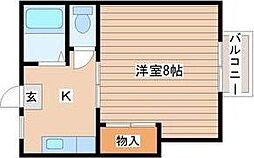 ハウスエレガンス 1Kの間取図画像