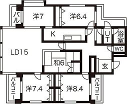 ロイヤルパレス上杉 4LDKの間取図画像