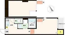 ハーモニーテラス宮城野原 1Kの間取図画像