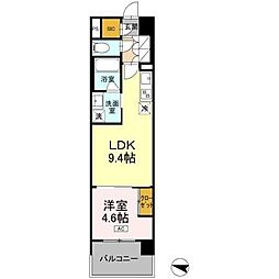 ロイヤルパークス仙台青葉通 1LDKの間取図画像