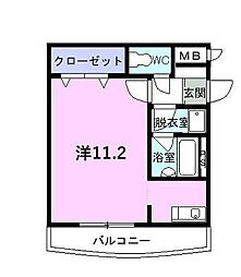 マイルストーン石名坂 1階ワンルームの間取り