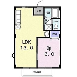 セピアコートSATO 1LDKの間取図画像