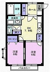 アビタシオンK's 2DKの間取図画像