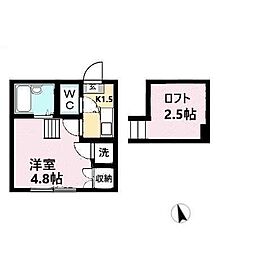 ビューコート小田原 1Kの間取図画像