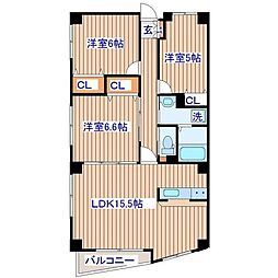 プレミュール 3LDKの間取図画像