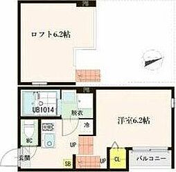 ハーモニーテラス三百人町2 1Kの間取図画像