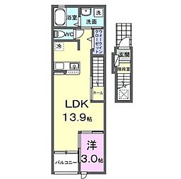 ビューシティ泉 II 1LDKの間取図画像
