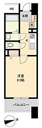 パークフラッツ五橋 1Kの間取図画像
