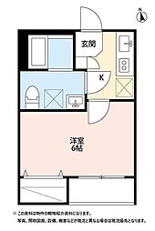 宮町first 1Kの間取図画像