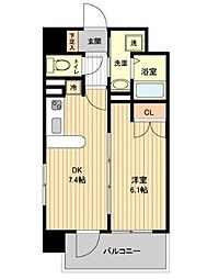 RESIDIA仙台原ノ町 1DKの間取図画像