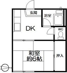 CASUMISO 1DKの間取図画像