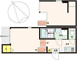 ハーモニーテラス67 1Kの間取図画像