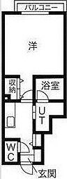 HOW'S北仙台 1Kの間取図画像